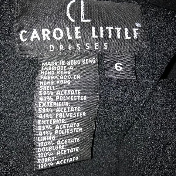 VTG Carole Little Black Halter Midi Sheath Dress Sheer Cowl Neck Date Formal - Picture 10 of 12